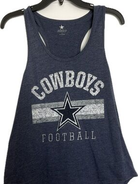Women's Navy Cowboys Football Graphic Racerback Tank